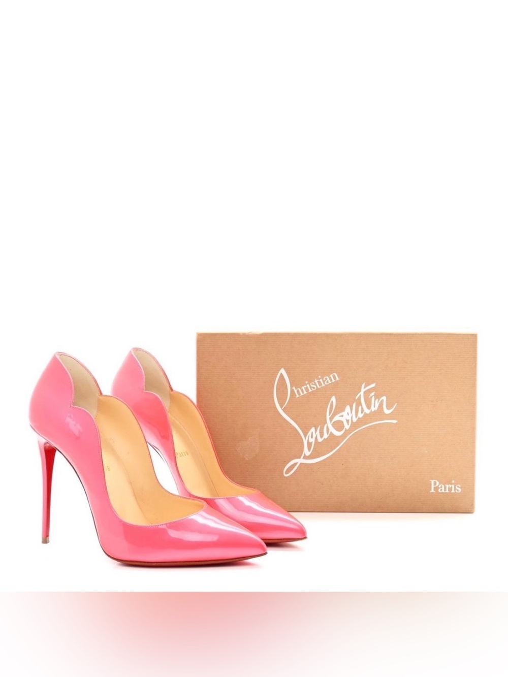 Christian Louboutin Hot Pink Metallic Patent Florida Hot Chick Pumps